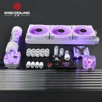 Syscooling white PC watercooling kit for intel and AMD CPU waterblock 360 radiator RGB lights pump