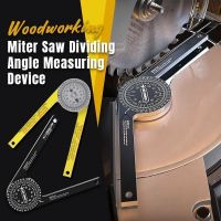 Zezzo® Woodworking Aluminum Miter Saw Protractor 360° Saw Finder Gauge Goniometer Angle Finder Arm Measuring Ruler for Carpenter