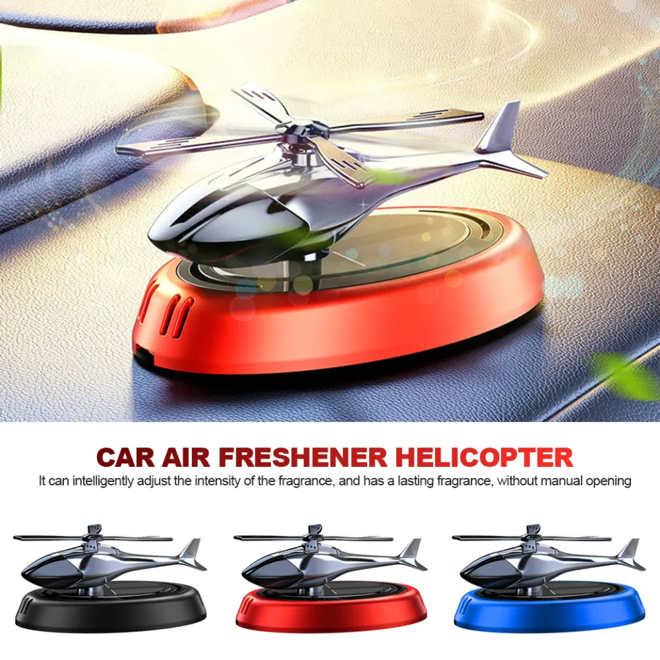 Hittime Solar Car Interior Fragrance Helicopter Air Freshener ornaments  Decor Decoration Rotating Aroma Diffuser for Home Office