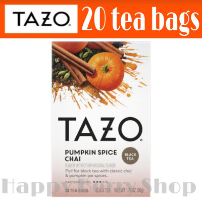 TAZO TEA 🍃 ชาชัย PUMPKIN SPICE CHAI Black Tea ⭐พร้อมส่ง⭐ ชาเพื่อสุขภาพ นำเข้าจากประเทศอเมริกา 1 กล่องมี 20 ซอง