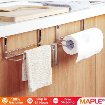 Self Adhesive Wall Mount Paper Towel Holder Under Cabinet Kitchen Bathroom  Door