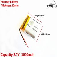 Good Qulity 3.7V 1000mAH 103035 Polymer lithium ion / Li-ion battery for tablet pc BANK GPS mp3 mp4 LED Strip Lighting