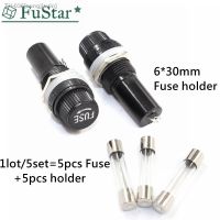 ☫❇ 10pcs 6X30mm Fuseholders Insurance Tube Socket Fuse Holder for With 6x30 mm Glass Fuse 0.5A 1A 2A 3A 4A 5A 6A 7A 8A 10A 15A 20A