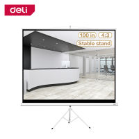 Deli จอโปรเจคเตอร์ จอพับโปรเจคเตอร์ จอรับภาพ 3D ม่านโปรเจคเตอร์ แบบตั้งพื้น ภาพสด คมชัด พร้อมขาตั้ง Projector Screen