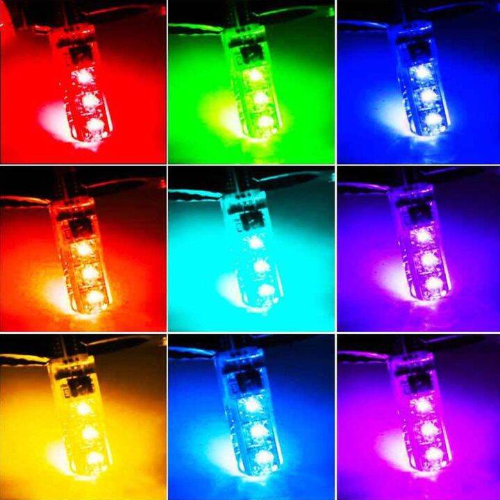 โปรโมชั่น-คุ้มค่า-หลอดไฟหรี-เปลี่ยนสีได้-ขั้วหลอด-t10-rgb-เปลี่ยนสีได้-ด้วยรีโมท-2หลอด-ราคาสุดคุ้ม-หลอด-ไฟ-หลอดไฟตกแต่ง-หลอดไฟบ้าน-หลอดไฟพลังแดด