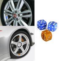 4pcs Car Valve Stems S Creative Dice ShapeDustproof Waterproof Aluminum Tire Valve Cap Wheel Rims Valve Cover Car Accessories