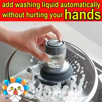 Soap Dispensing Palm Brush Automatic Liquid Pot Washing Brush