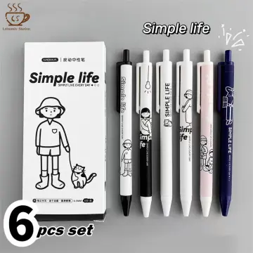 6pcs cute cartoon pens gel pen stationery cute japanese school supplies  school supplies stationery stationary pens