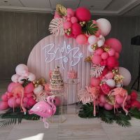 [HOT MAKXJWIGO 542] 112Pcs Tropical Hawaiian บอลลูน Garland Arch Kit Baby Shower Wedding Summer Party Flamingo บอลลูนวันเกิดตกแต่ง Kids