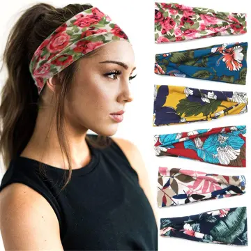 Women Yoga Elastic Turban Hair Band Headband Sports Headbands Headwrap Lace  Elastic Sports Headband Unisex Sport