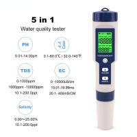 โปรโมชั่น++ 5 in 1 TDS/PH/EC/TEMP/Salinity Meter เครื่องวัดวัดค่า PH / TDS / EC /อุณหภูมิ /ความเค็ม PH Meters เครื่องวัดคุณภาพน้ำ ราคาถูก เครื่องวัดไฟฟ้า เครื่องวัดกระแสไฟฟ้า ไฟฟ้า  เครื่องมือช่าง