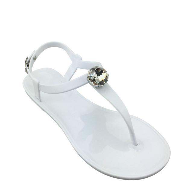 ขายดีที่สุด-ioztt2023-flat-bottom-sandals-fashion-rhinestone-clip-toe-footwear-large-size-flip-flops-ladies-jelly-shoes