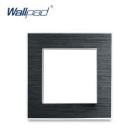 Wallpad โมดูล Diy สีดำแผงอลูมิเนียมปลั๊กไฟติดผนังเต้าเสียบไฟฟ้าปุ่มฟังก์ชัน S6รวมกันฟรี