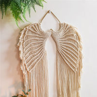 【cw】Macrame Wall Hangings Tapestry Hand- Cotton Rope Angel Wings Boho Home Decor Ornaments for Kids Nursery Bedroom Decoration ！