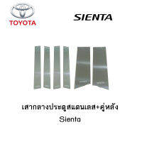 เสากลางประตูสแตนเลส+คู่หลัง Toyota Sienta