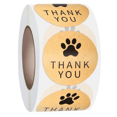 100-500 Pcs 2.5CM 1inch Round Gift Sealing Thank You Stickers Animal Foot Design Festival Party Wedding Decorations Labels Stickers Labels