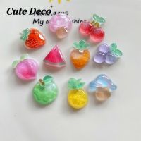 【Cute Deco】Cute Crystal Fruit (10 Types) Watermelon / Strawberry / Pineapple Charm Button Deco/ Cute Jibbitz Croc Shoes Diy / Charm Resin Material for DIY