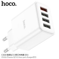 ที่ชาร์จHoco C102A หัวชาร์จ​4USB+QC3.0 ขากลม Suppor QC3.0 28.5Wของแท้100%