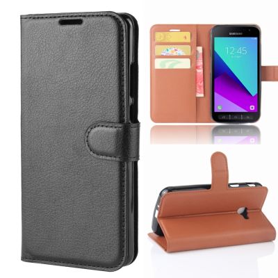 「Enjoy electronic」 Wallet Cover Card Holder Phone Case for Samsung Galaxy Xcover 4 4s G390F G398F XCover4 Pu Leather Case Protective Shell
