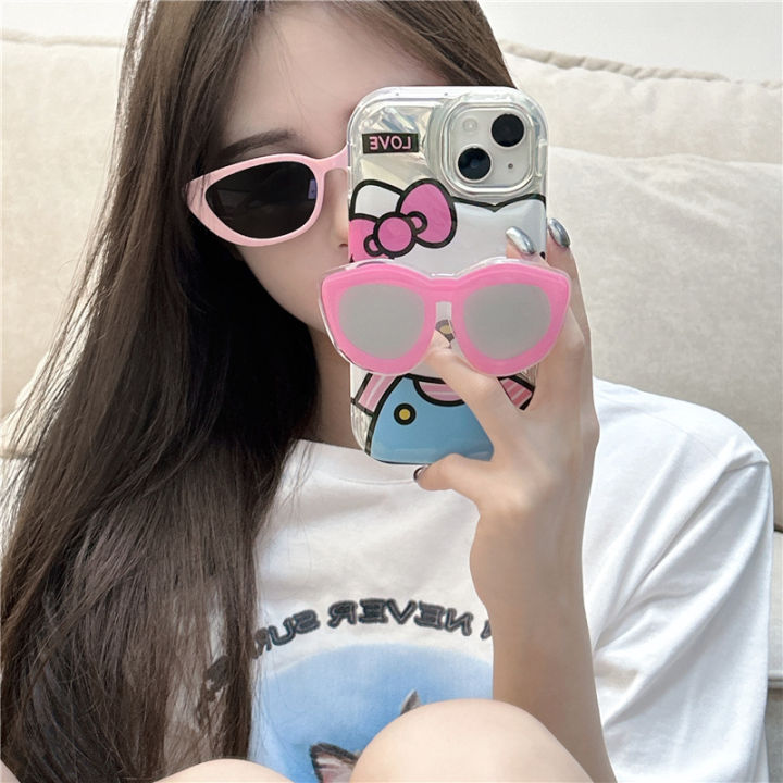 ins-การ์ตูนแว่นกันแดดคิตตี้เคสโทรศัพท์แมวสำหรับ-iphone14-น่ารัก-kulomi-กรณีโทรศัพท์สำหรับ-iphone13promax-ผู้ถือแว่นตาสเตอริโอสำหรับ-iphone12promax