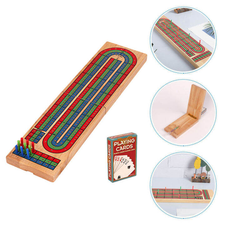 Jiogein 1 Set Cribbage Board Traditional Wooden Cribbage Board Set