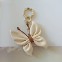 ★New★ New PU butterfly key chain girls bag ornaments trendy car key pendant ins bow key chain