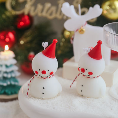 O•urHome[เทียนคริสต์มาสตุ๊กตาหิมะ]Christmas snowman candleเทียนหอมอโรมา ของตกแต่งบ้าน ของขวัญสร้างสรรค์ อุปกรณ์ประกอบฉากการถ่ายภาพ ตกแต่งตามเทศกาล