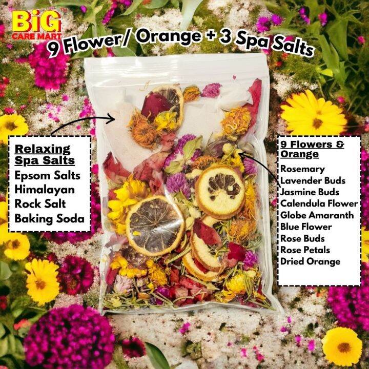 9Flowers + 3Salts Mandi Bunga ( Epsom Salt ,Himalaya Rock Salt