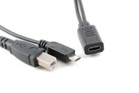 USB-C 3.1 Type C Female to Micro USB 2.0 B Male Data Charge HDD Printer Cable 30cm