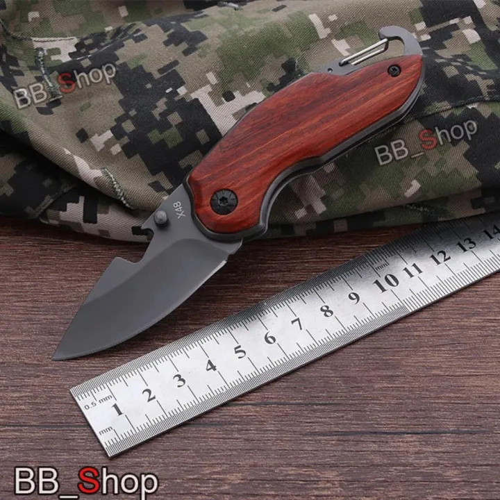 CU มีดพก Folding Knife มีดพับ มีดแคมป์ปิ้ง ด้ามจับไม้แท้ P10 รุ่น Buck ...