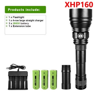 Most Professional XHP160 Diving Flashlight 18650 Bright Diving Torch Light IPX68 Waterproof High Power Underwater Hand Lamp