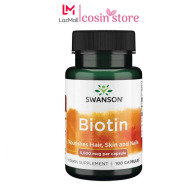 Viên Uống Swanson Biotin 5,000 Mcg của Mỹ 100 Viên - 5000mcg hỗ trợ mọc tóc, giúp tóc chắc khỏe thumbnail