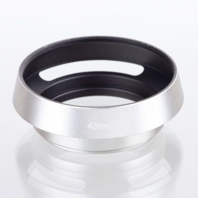 รับประกันใหม่ Silver Lens Hood 43Mm Metal Vented Lens Hood สำหรับเลนส์ที่มีเกลียวกรอง43มม