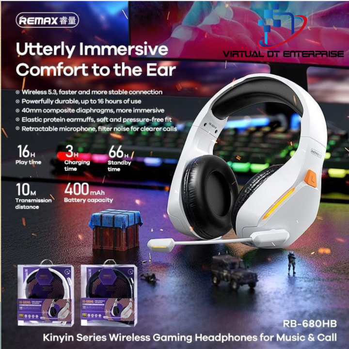 REMAX RB680HB KINYIN SERIES WIRELESS GAMING HEADPHONES Lazada