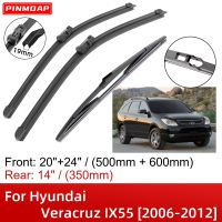 For Hyundai Veracruz IX55 2006-2012 20"+24"+14" Front Rear Wiper Blades Brushes Cutter Accessories 2007 2008 2009 2010 2011 2012