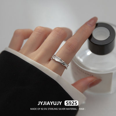 JYJIAYUJY แหวน S925เงินสเตอริงทั้งหมด100% ในสต็อกพื้นผิวที่ไม่สม่ำเสมอปรับได้คุณภาพสูงแฟชั่นแพ้ง่ายของขวัญใช้ในชีวิตประจำวัน R068