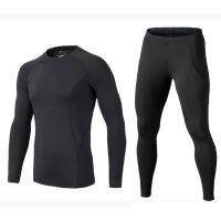 Mens Compression Sets Sport Tights Leggings for Basketball&amp;football Men Fitness Clothing Compression T-shirt+tight Pants 2017