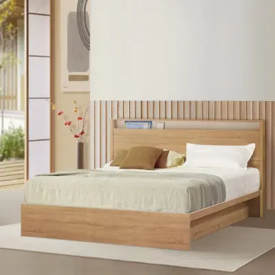 [กทม. 3-5 วัน ส่ง] SB Design Square LOOMS เตียงนอน 5 ฟุต รุ่น Kyoto สีไม้อ่อน (162X214X105 ซม.)