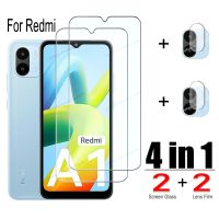 กระจกแบบ4 In 1สำหรับ Redmi A1 A2 Plus 9T ฟิล์ม K60 9a K50ฟิล์มป้องกัน12c เรดมี่สำหรับ10c โปรฟิล์ม9c เลนส์7a 8a Nfc