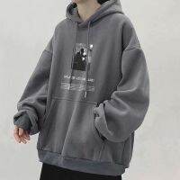 วันนี้​ส่งของเสื้อกันหนาว มีฮู้ด สไตล์เกาหลี สําหรับผู้ชาย 4 สี 【L-3XL】long sleeve hoodie