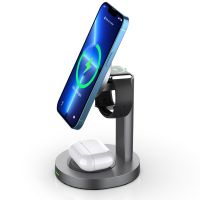 3 in 1 Magnetic Wireless Charger Stand For iPhone 13 12 Pro Max Mini Fast Charging Station For Airpods Pro Apple Watch 7 6 5 SE