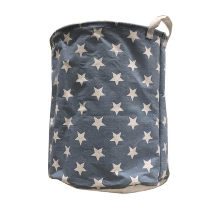 waterproof-collapsible-extra-large-drawstring-clothes-hamper-storage-with-handle-with-stylish-stars-design