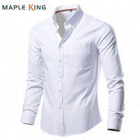 Plus ขนาดเสื้อผ้าผู้ชายสีขาวเสื้อแขนยาวเกาหลีสังคมธุรกิจ Elegant Camisa Masculina Vintage Mens ชุดเสื้อ6XL