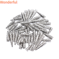 ?【Lowest price】Wonderful 100pcs bugle กรวยลูกปัด caps Hollow OUT Flower BEAD End CAPS DIY Jewelry making