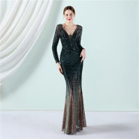 Evening dress womens new banquet Sequin fishtail prom party dress long gown formal birthday dress wedding dress