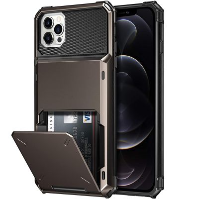 （cold noodles）   ช่องเสียบการ์ดกระเป๋าสตางค์กรณีสำหรับ iPhone 13 11 12 Pro Max Mini 7 8พลัส X XS Max XR SE 2020ปกสไลด์เกราะกระเป๋าสตางค์ผู้ถือช่องเสียบการ์ด
