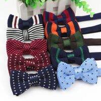 【Fashion house]เด็กคอผูก Tuxedo ถัก Bowtie เด็กโบว์ผูกหนาหนึ่งดาดฟ้าก่อนผูกปรับถักผูกสบายๆ