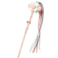 Cat Teaser Wand Beaded Cat Interactive Toy Cat Tassel Sticks With Pompom And Bell Kitten Chewing Plaything Pet Supplies Toys