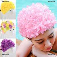 【health】 【YOG】Vintage Floral Ladies Woman Swim Cap Petal Retro Swimming Hat Flower Bathing Cap