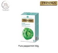 Twinings Tea pure peppermint ชา ทไวนิงส์ เพียว เปปเปอร์มิ้นท์ ชนิดซอง 2 กรัม แพ็ค 25 ซอง **กล่องขาว** BBE:10/10/2025